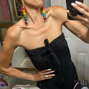 Society for Rational Dress black strapless romper jumpsuit pockets shorts S